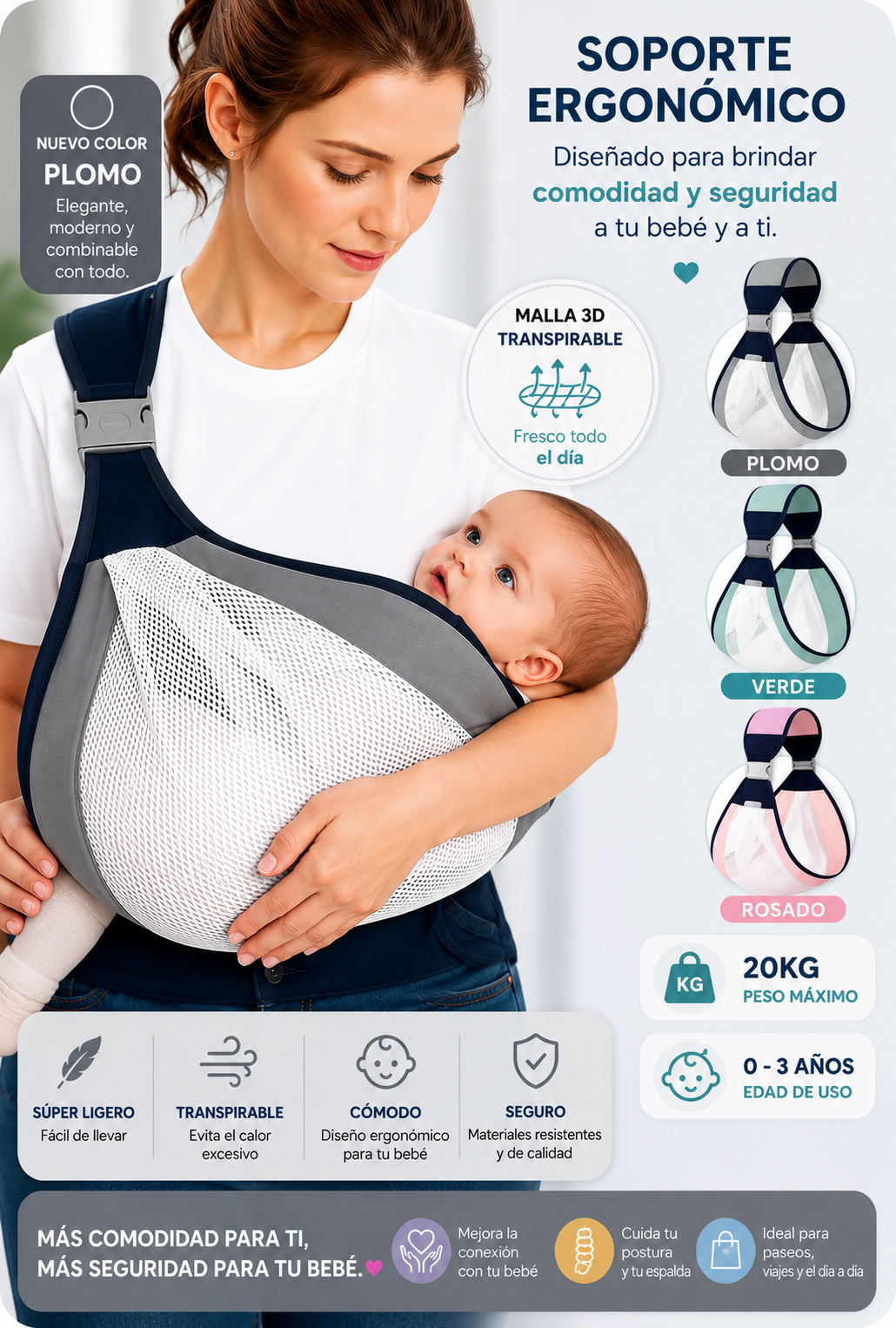 Portabebés Ergonómico Multifuncional