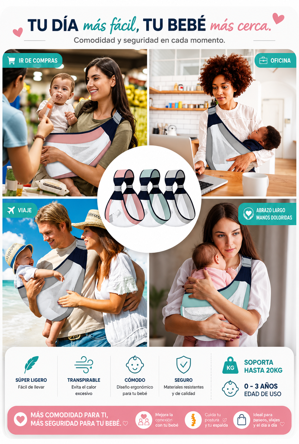 Portabebés Ergonómico Multifuncional