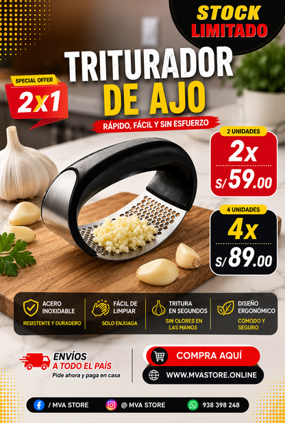 TRITURADOR DE AJOS DE ACERO INOXIDABLE