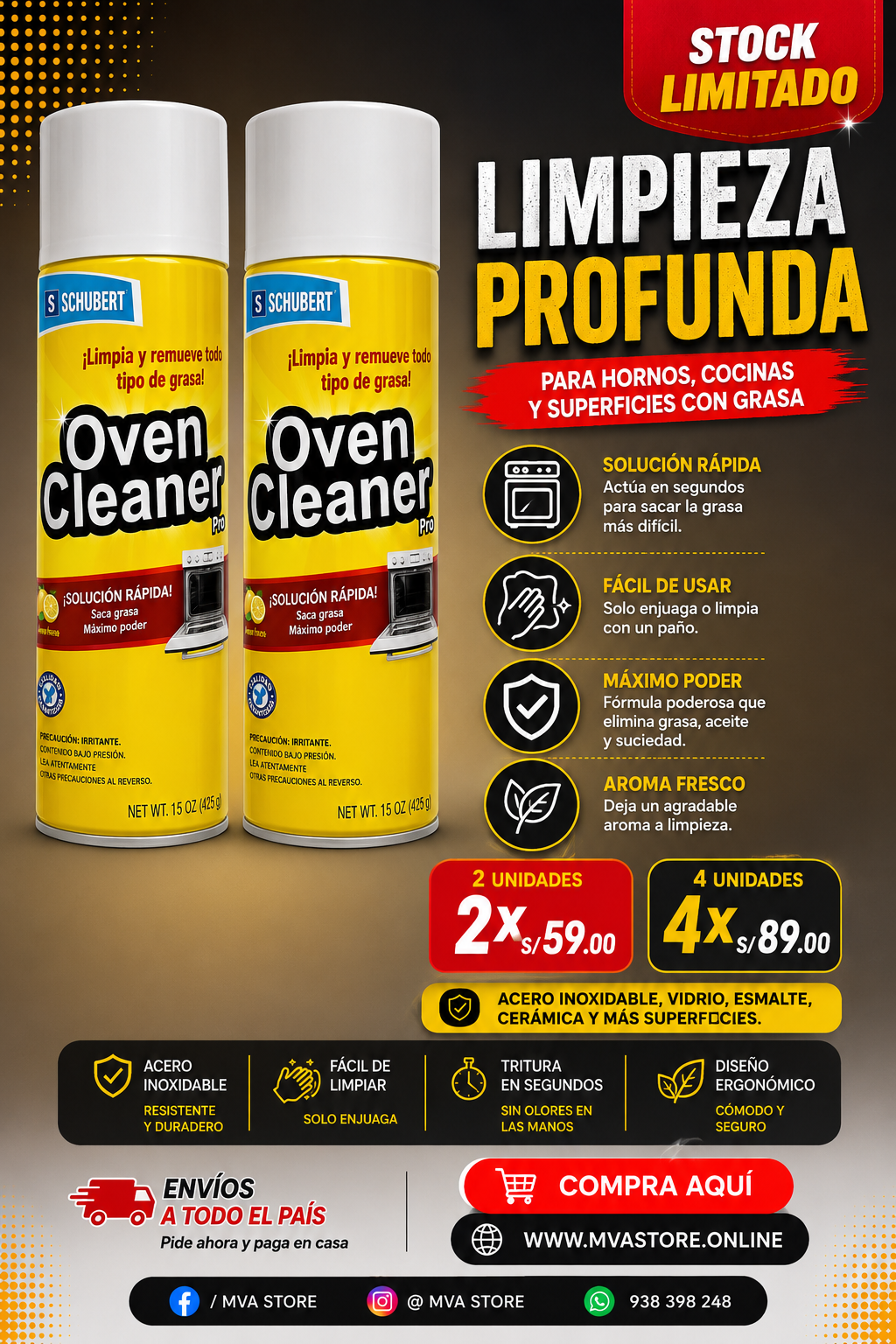 Oven Cleaner ™ Americano | Quita Grasa
