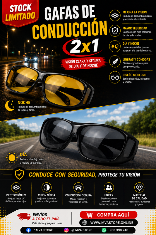 LENTES DE CONDUCCION HD NOCHE Y DIA