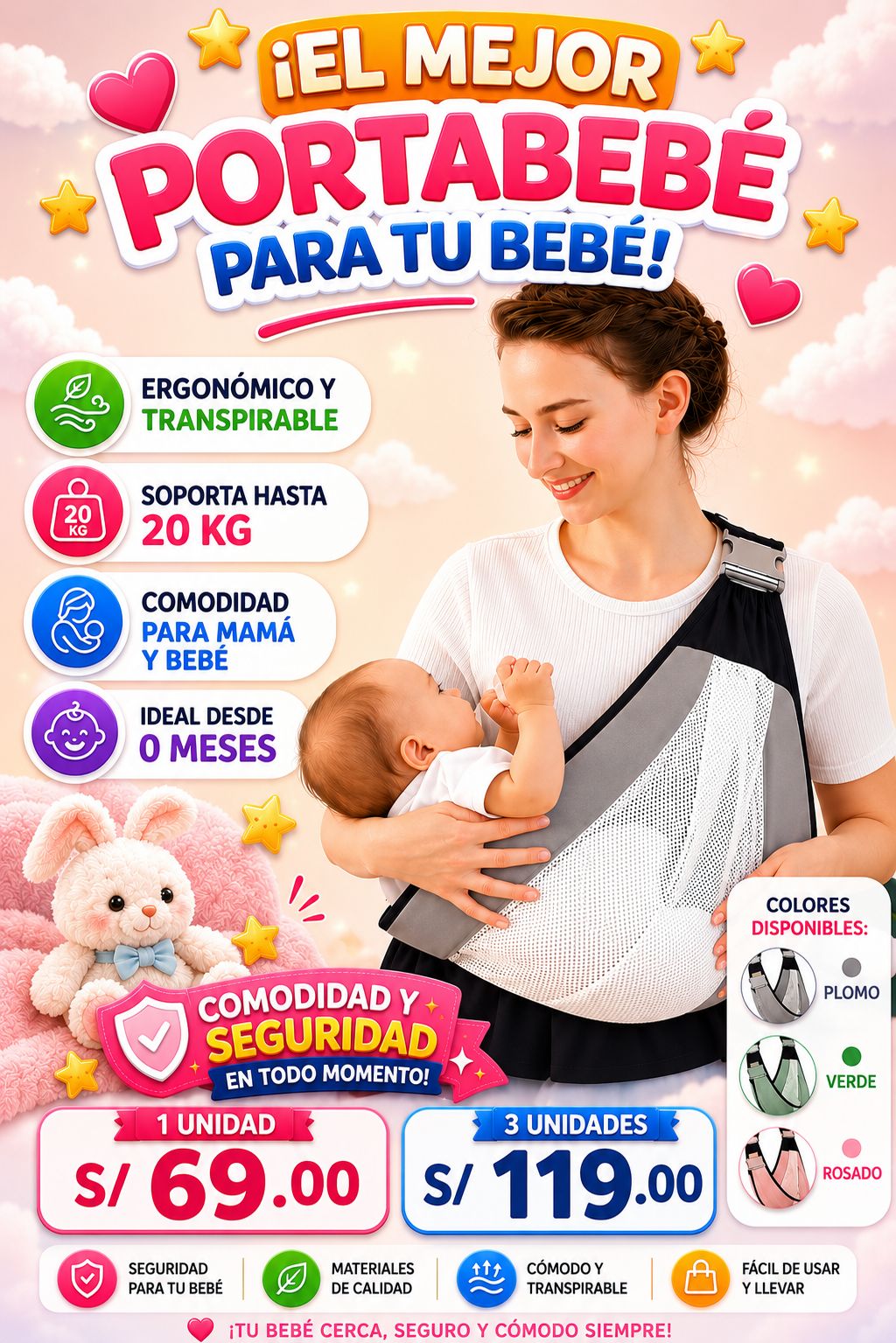 Portabebés Ergonómico Multifuncional